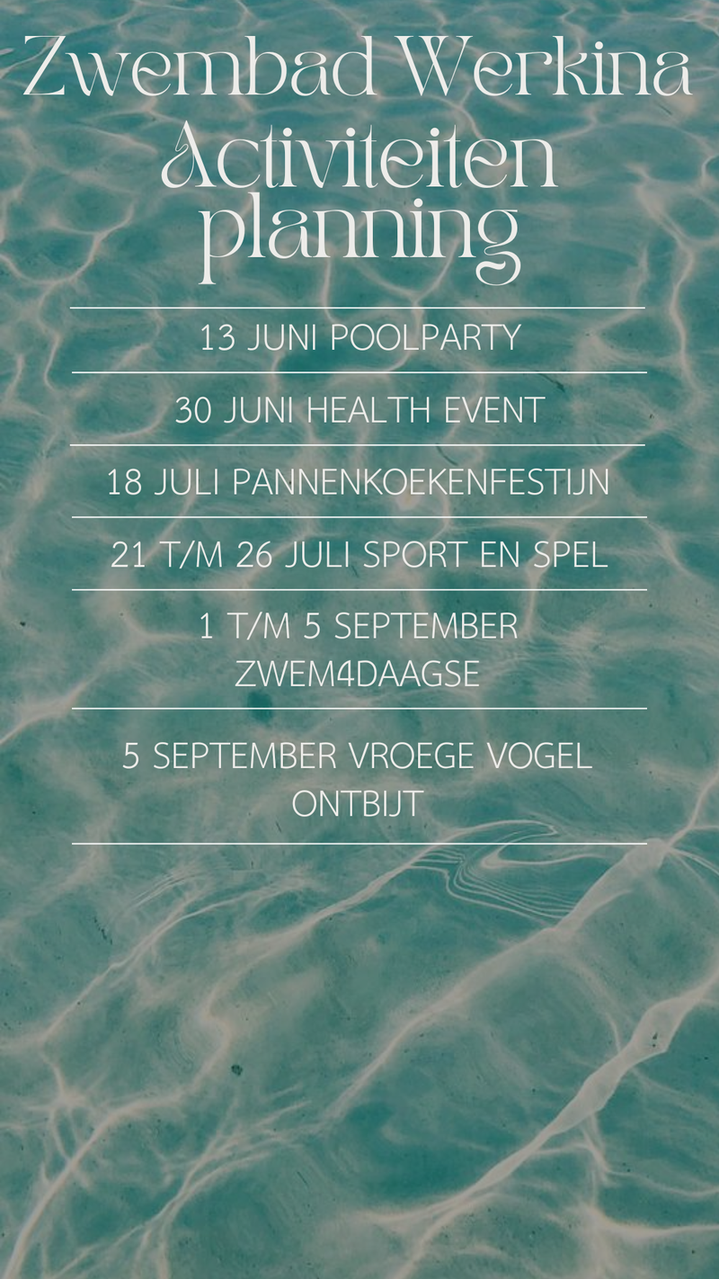 2025 Activiteitenplanning zwembad