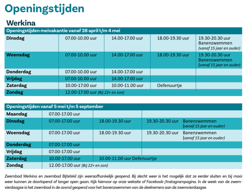 2026 openingstijden folder