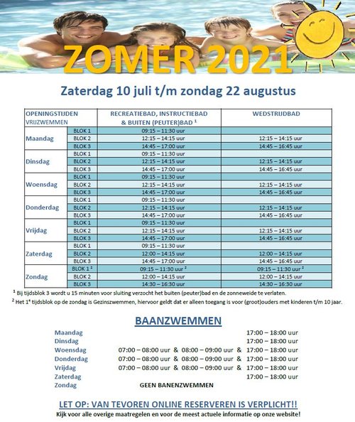 Zomerrooster 2021 nieuw