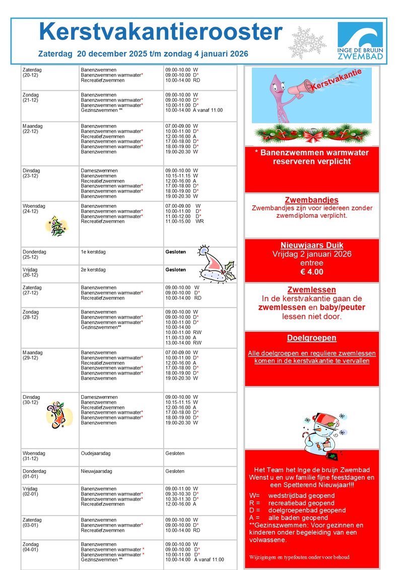 kerstrooster 2025-2026 2