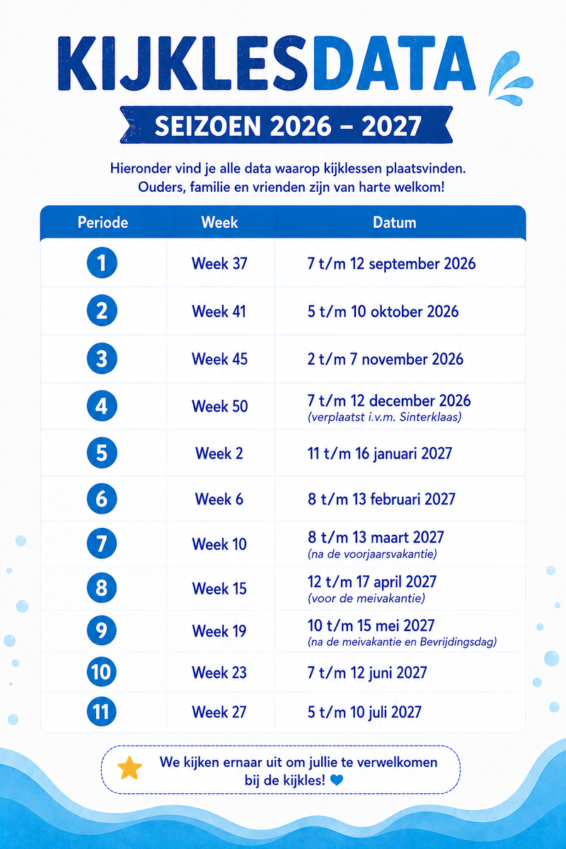 kijklesdata 2026-2027
